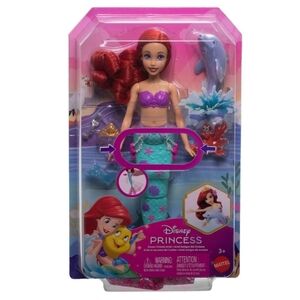 Disney Princess Ocean Friends Ariel Swimming Mermaid Doll with Squirt Dolphin
